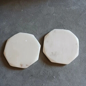 Octagon marble coasters set of 2 beige